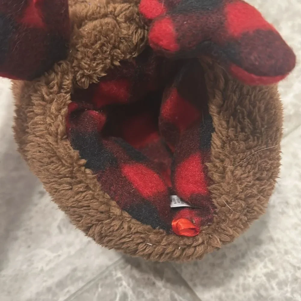 Old Navy Faux-Fur Reindeer Slippers For Kids Size 1-2